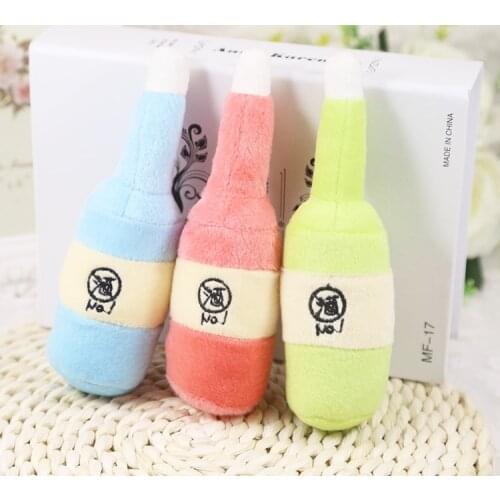 Pet Puppy Squeak Toy For Dog Toy Sound Pet Cat Toys Plush Bottle Pet Dog Toys For Dogs Supplies French Bulldog Puges Jouet Chien