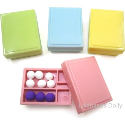 1:12 Dollhouse Simulation Mini Soup Round Box Compartment Lunch Box Model for Dollhouse Food Play Toys