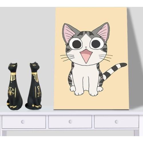 Diy oil painting Chis Sweet Home coloring by numbers Japan anime cute cat drawing practice for kids Tiger Striped cat