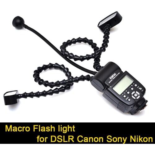K808 Camera Macro Flash Light Flexible Macro LED Speedlight with Dual Flash Light Universal Flash for DSLR Canon Sony Nikon
