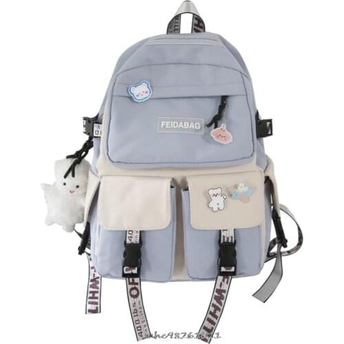 Fashion College Girls Cute School Bag Canvas Laptop Backpack Kawaii Femal Leisure Travel Mochila Fashion Girls Student Mochila