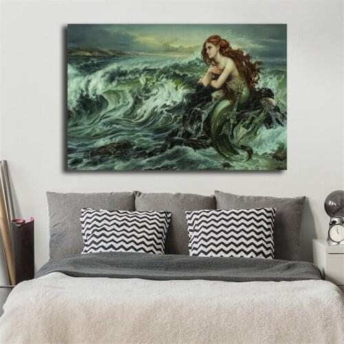 The Little Mermaid Wall Art Canvas Poster And Print Oil Painting Decorative Picture For Bedroom Home Decor