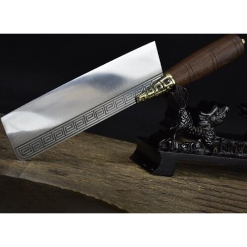 Newest 7.5 Inch Handmade Knife 7Cr17CoMoV High Carbon Steel Slicing Cleaver Nakiri Kitchen Knives Copper Decor Rosewood Handle