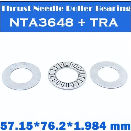 NTA3648 + TRA Inch Thrust Needle Roller Bearing With Two TRA3648 Washers 57.15*76.2*1.984mm 5Pcs TC3648 NTA 3648 Bearings