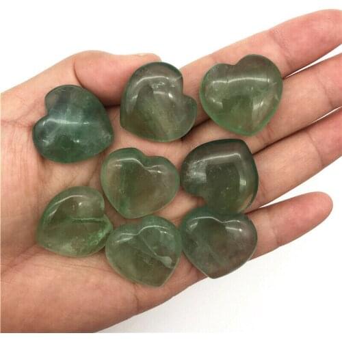 Wholesale 1PC Natural Green Fluorite Polished Heart Shaped Crystal Stones Healing Decor Gifts Natural Quartz Crystals