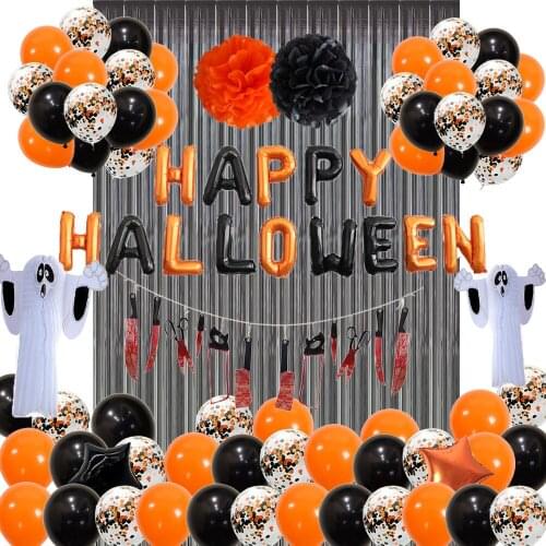 Halloween Balloons Garland Kit Global Balloon Arch Kit Skull Bat Balloon Halloween Party Home Decor