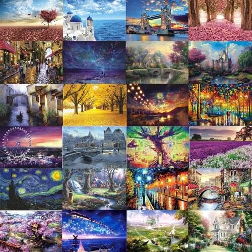 Puzzles 1000 Pieces Paper Assembling Picture Landscape Jigsaw Puzzles Toys for Adults Children Games Educational Toys