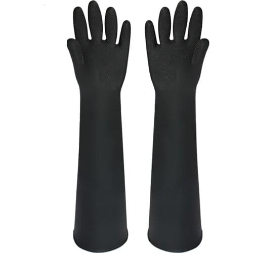HOLDWIN black Acid and alkali resistance corrosion resistance acid-resisting gloves Sand blaster gloves 60*20cm