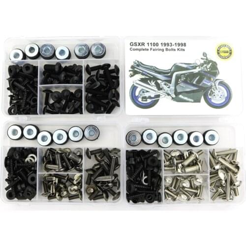 Fit For Suzuki GSXR 1100 GSXR1100 1993-1998 Complete Full Fairing Bolts Kit Bodywork Screws Steel Clips Speed Nut Covering Bolts