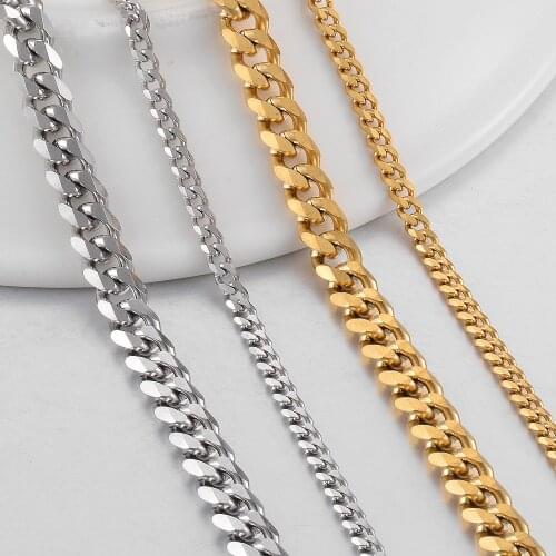 Popular Cuban Chain Stainless Steel Waterproof High Quality Necklace For Men And Women