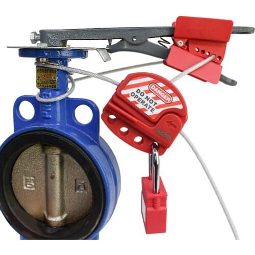 Adjustable angle 15-36 Safety Adjustable Butterfly Valve Lockout with Cable
