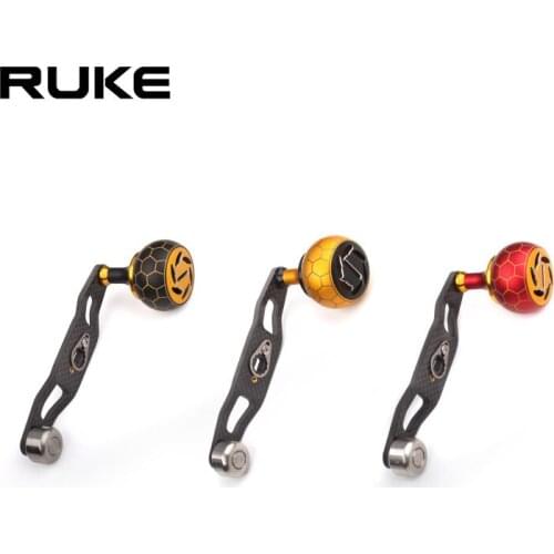 RUKE Fishing Reel Carbon Handle Single Rocker Accessory With Counterweight Length 120mm Suit For Daiwa Abu Shimano Reel DIY