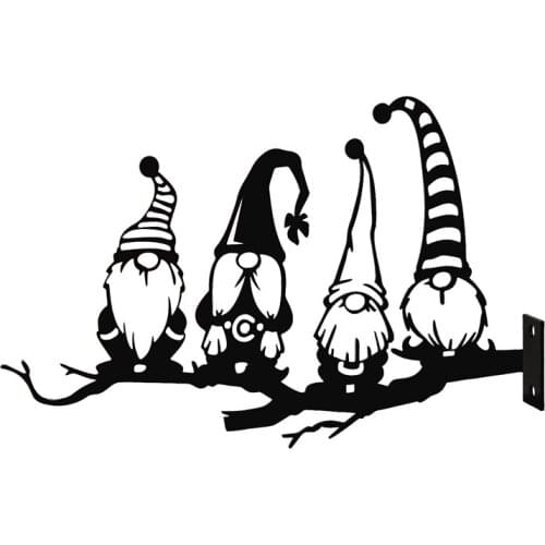 Garden Art Gnome Outdoor Steel Backyard Branch Metal Decorative Stakes Animal Decoration Gift Gorgeous Garden Accessory