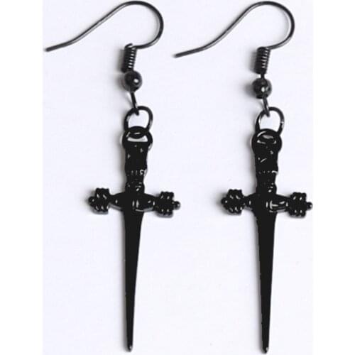 Black dagger earrings Sword jewelry Stunning gothic fashion men women gift novelty pendant classical new 2020 darkness simple