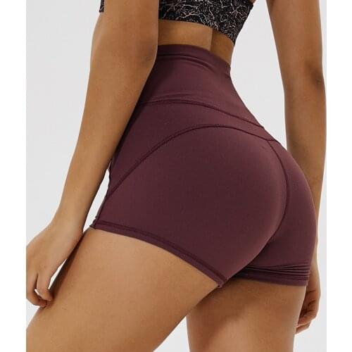 Heyyoga Solid Gym Naked-feel Seamless High Waist Athletic Sport Shorts Women Push Up Fitness Jogger Shorts Soft Running Leggings