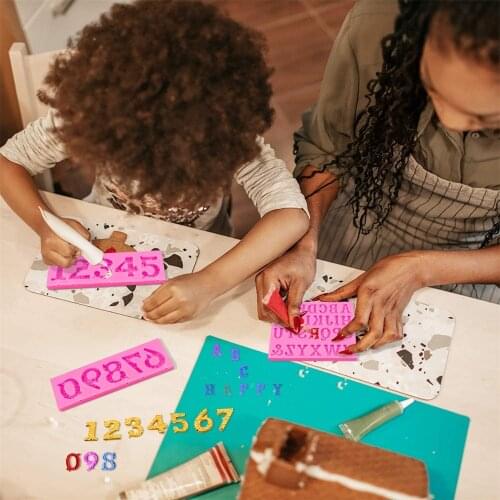 Cake Silicone Molds Digital Numbers Shape Decorating Tool Letter Fondant For Wedding Birthday Party Kids Baking Mold