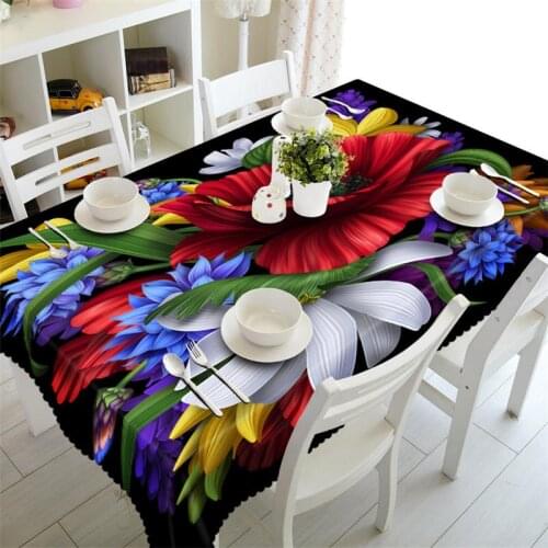 Wedding Table cloth Waterproof party round Tablecloth rectangular table cover Plant flowers Customized size Pillowcase