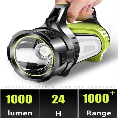 LED Flashlight Outdoor Waterproof Multifunctional Camping Light Portable USB Rechargeable Strong Light Searchlight