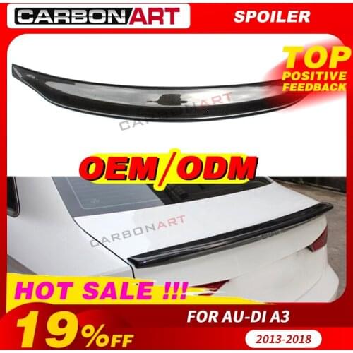 Carbon spoiler For audi A3 S3 8V car styling Carbon Fiber Rear lips Trunk Spoiler Car Wing 2013-2018 caracter style rear bumper