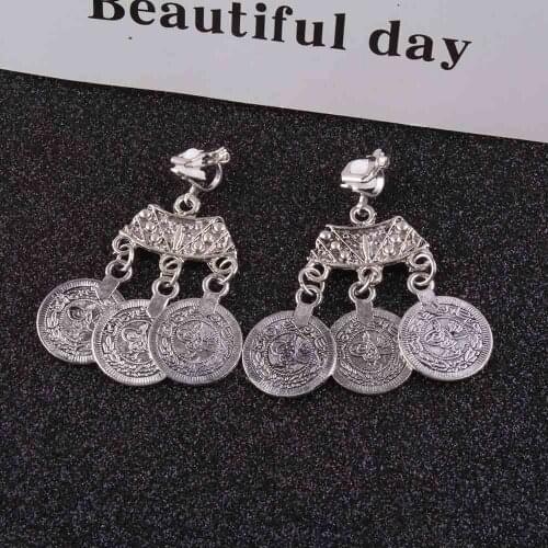 JIOFREE Vintage Europe and America coin Clip on Earrings Without Piercing Minimalist Non Pierced Earrings