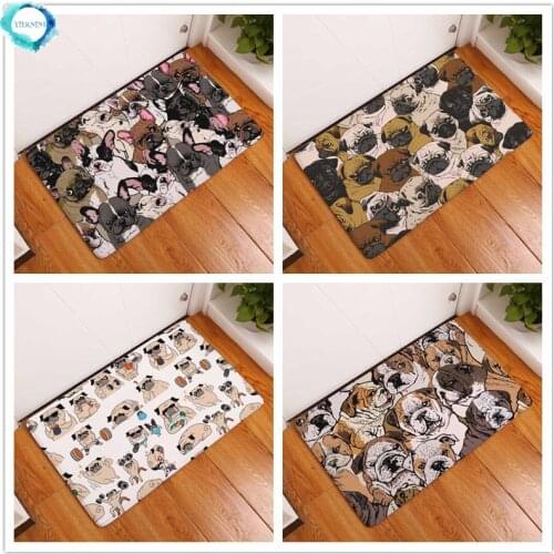 Waterproof Door Mats for Entrance Door Cute Funny Cartoon Fox Putty Painting Mats for Children Bedroom Anti Slip Foot Pads