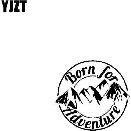 YJZT 17.8CM*16.6CM BORN FOR ADVENTURE Vinyl Motorcycle Personality Car Sticker Decals Black/Silver C13-000391