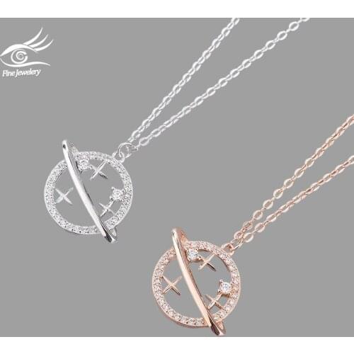 2021 Creative Necklace Star Earth Crystal Planet Necklace For Women Zircon Necklaces & Pendants Jewelry Choker Collier Femme