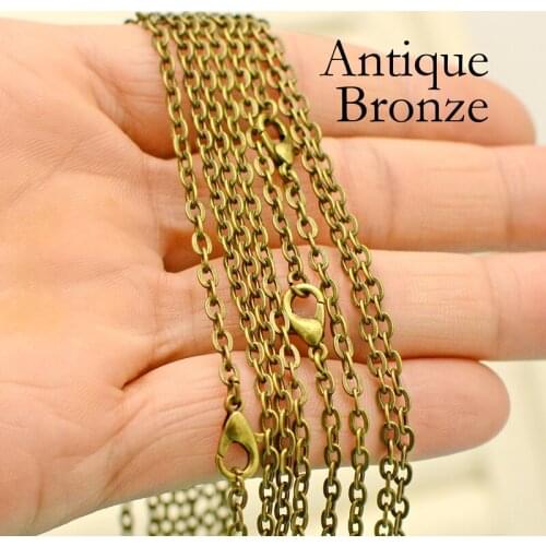 100 pcs - 24 Inch Bronze Chain, Antique Bronze Necklace Chain, 24j'' Bronze Necklace, 24 Inch Antique Brass Chain, 60cm Necklace