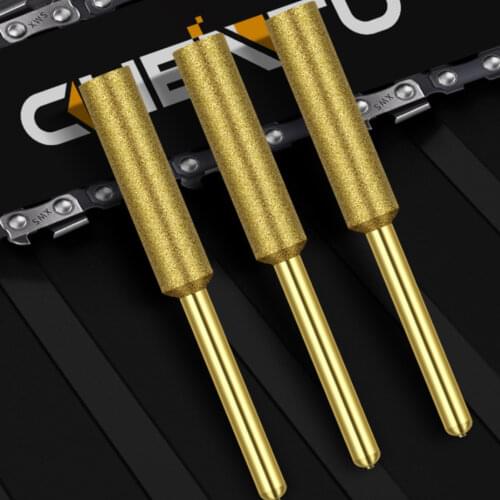 12Pcs Chainsaw Bits Titanium Plated Diamond Sharpener High Hardness Electric Chainsaw File