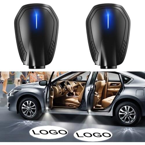 2PCS Rechargeable Led Car Door Welcome Light Wireless Car Styling Laser Projector Logo Ghost Shadow Lamp Car Accessories