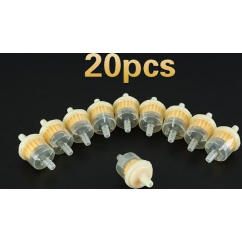 20Pcs/Set Universal Motorcycle Small Engine Inline Carb Fuel Gas Filter For Scooter Motorcycle Moped Scooter Dirt Bike Fuel Filt