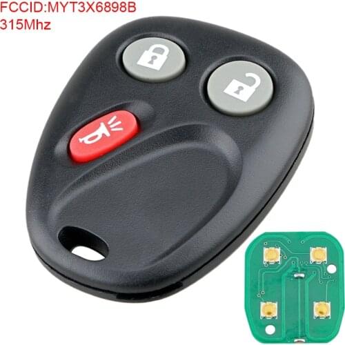 315Mhz 3 Buttons Remote Car Key Fob MYT3X6898B Fit for Buick / Rainier / Chevy Trailblazer / GMC Envoy