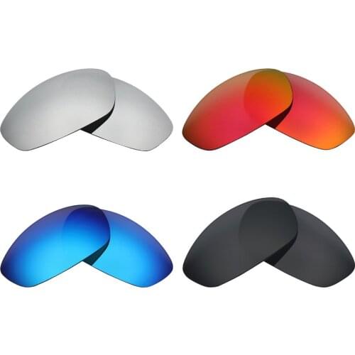 4 Pairs Mryok POLARIZED Replacement Lenses for Oakley Whisker Sunglasses Stealth Black & Ice Blue & Fire Red & Silver Titanium