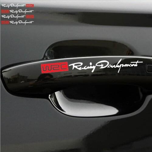 4pcs/set Car-styling WRC Logo Door Handle Reflective Stickers for Chrysler Aspen Pacifica PT Cruiser Sebring Town Country