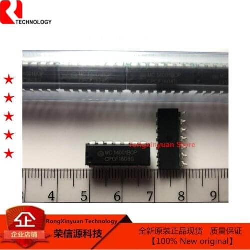 10 pcs/lot MC14001BCPG DIP-14 MC14001BCP MC14001 100% new imported original B−Suffix Series CMOS Gates