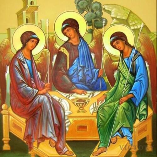 5D Diamond Painting "the Holy Trinity" Religions Icons Diy Full Rhinestones Drill Cross Stitch Kits Square Diamond Embroidery