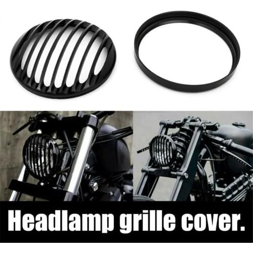 6" Motorcycle CNC Led Headlight Light Grill Cover for Harley Sportster XL 883 1200 2004-2014 Black