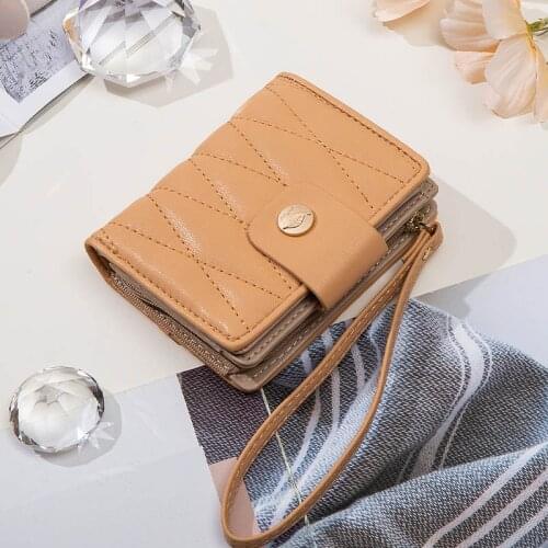 Brand Designer Thread Small Wallet Women Zipper Coin Purse Card Holder Shout Purse Female Clutch Wallet Ladies Carteira