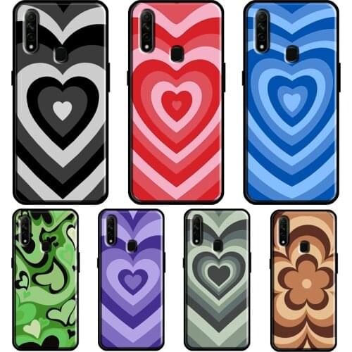 Latte Love Brown Heart Swirl Aesthetic For OPPO A15 A1K A3S A5S A52 A72 A91 A83 A93 Find X3 Pro Reno 2 Z A5 A9 A31 A53 2020 Case