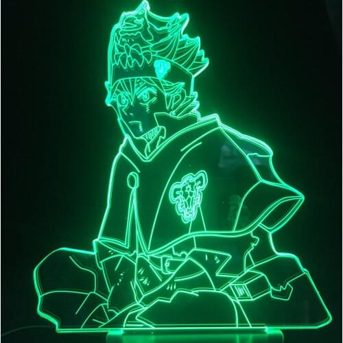 Black Clover 3D LED Lamp Anime Character for Bedroom Decor Nightlight Birthday Gift Room Table Lamp Manga Acrylic Led Night
