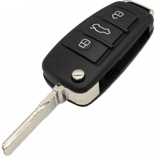 5PCS/lot For Audi A4L A6L Q7 Replacement Flip Folding Remote Key Shell Case 3 Button Fob Key Cover