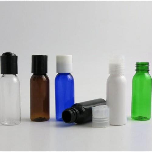 50 x 30ml Travel Portable PET Plastic Perfume Bottles 30cc Round Shoulder Plastic Vials 1oz Cute Pump Cap Cosmetic Containers