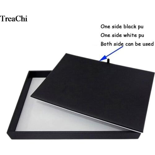 Fine Jewelry Counter Presentation Pad Black & White PU Double Side Used Jewelry Bracelet Necklace Watch Organizer Storage Tray