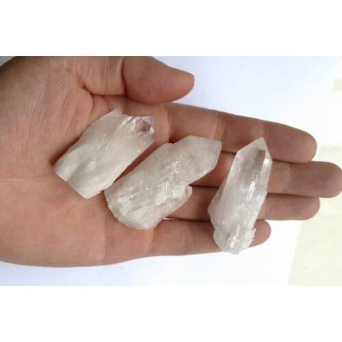 Rough Clear QuartCrystal Point Beads,Raw Natural Stone for Cabbing,Cutting, Lapidary, Tumbling Reiki Crystals Mix 5pcs