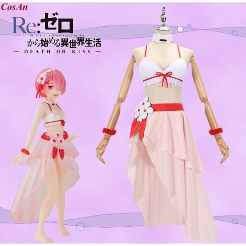 Hot Anime Re:Life In A Different World From Zero Ram Cosplay Costume Fashion Sexy Swimsuit Beach Pool Party Role Play Clothing