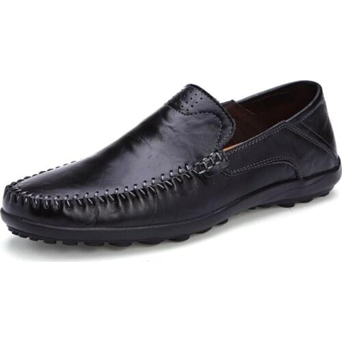Classic Comfortable Men Casual Shoes Loafers Men Shoes Split Leather Shoes Men Flats Hot Sale Moccasins Shoes Plus Size38-47