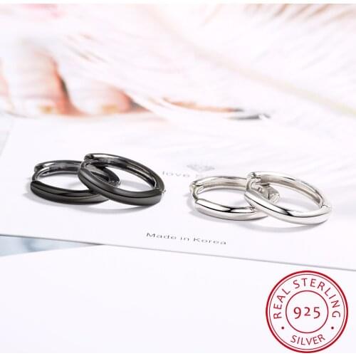 Classic Smooth Round Silver Hoop Earring 925 Sterling Silver Circle Earring for Women Men Creole Hoop Earing Piercings Jewellery