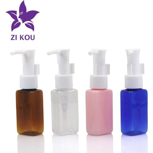 Hot-selling high-end low-cost travel 1pcs 50ml square shape plastic bottle with oil lotion pump emulsion bottle free shipping
