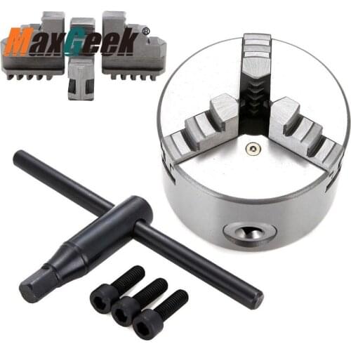 Maxgeek K11-80 3'' 3 Jaw Lathe Chuck 80mm Manual Self-centering Lathe Drilling Machine