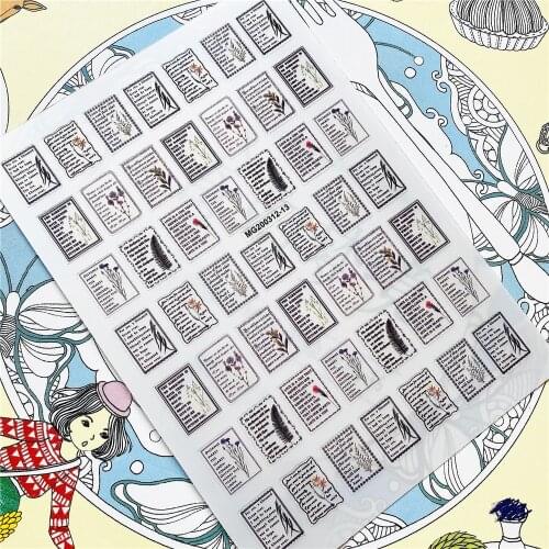 MG200312-13 Letter alphabet 3D Back glue Nail Art Stickers Decals Sliders Nail ornament decoration